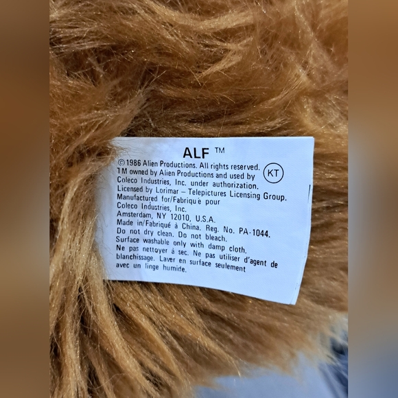 Vintage Alf Plush 1986 Alien Productions 16” Stuffed Toy Coleco 1980s -  EUC - Picture 5 of 5